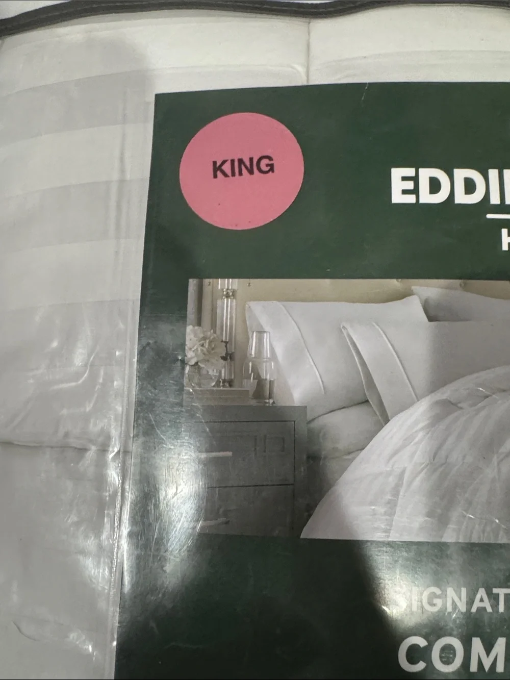 Eddie Bauer White Comforter with Gray Trim - Signature Luxury